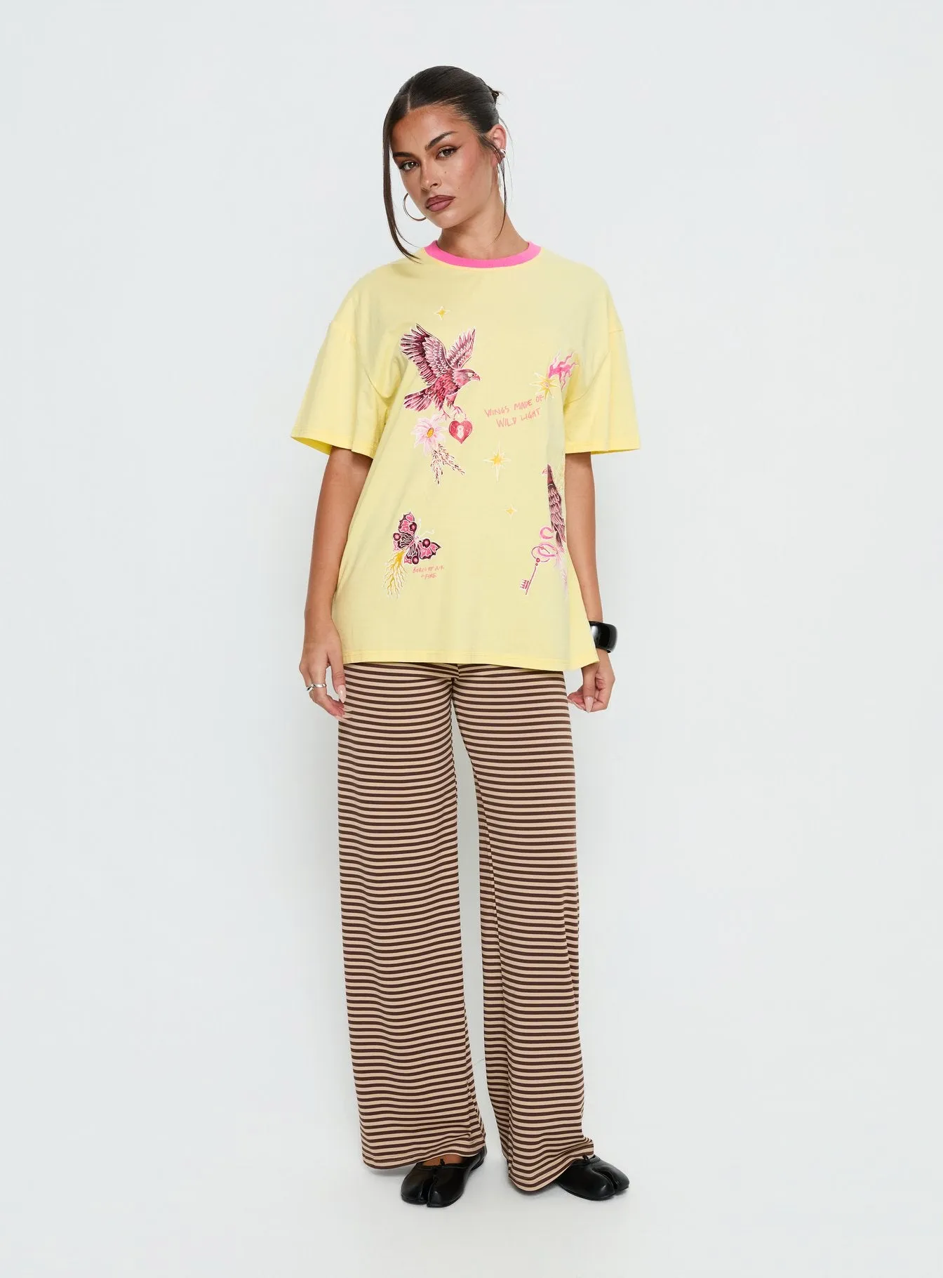Wild Light Oversized Graphic Tee Yellow / Pink sold by Princess Polly product image thumbnail 2