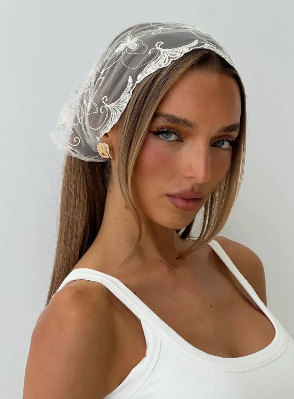Brigette Lace Bandana White made by Princess Polly