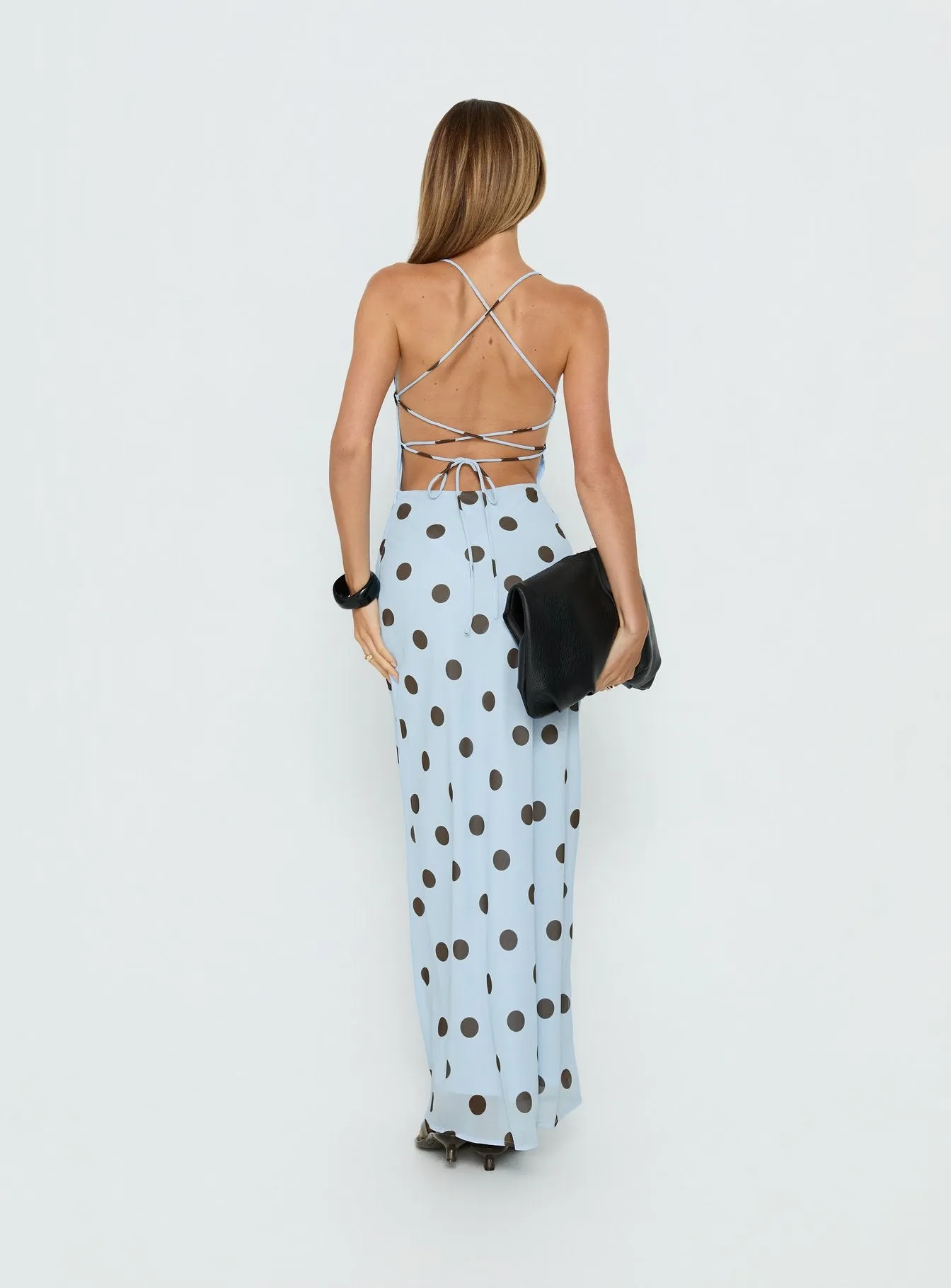 Celena Maxi Dress Blue Polka Dot sold by Princess Polly product image thumbnail 5