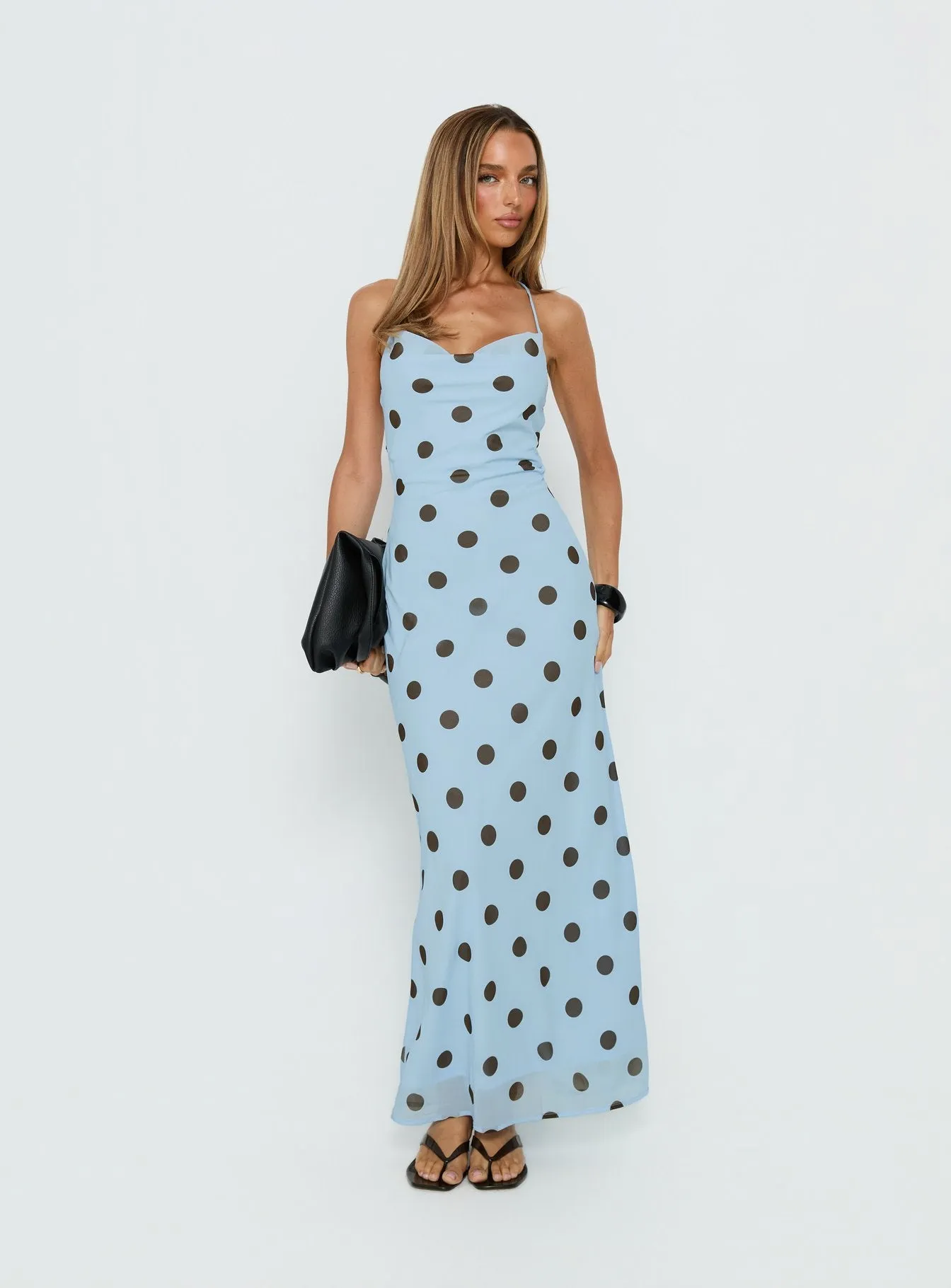 Celena Maxi Dress Blue Polka Dot sold by Princess Polly product image thumbnail 2
