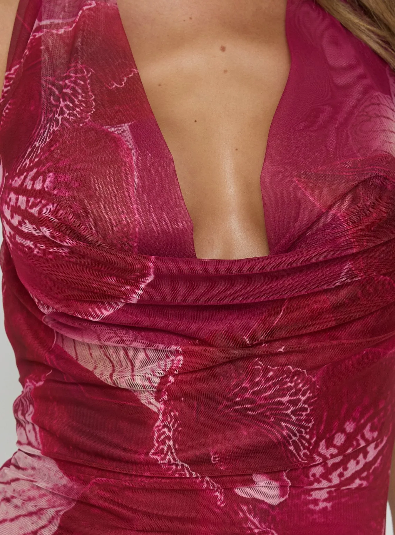 Adeya Halter Maxi Dress Burgundy Floral sold by Princess Polly product image thumbnail 5