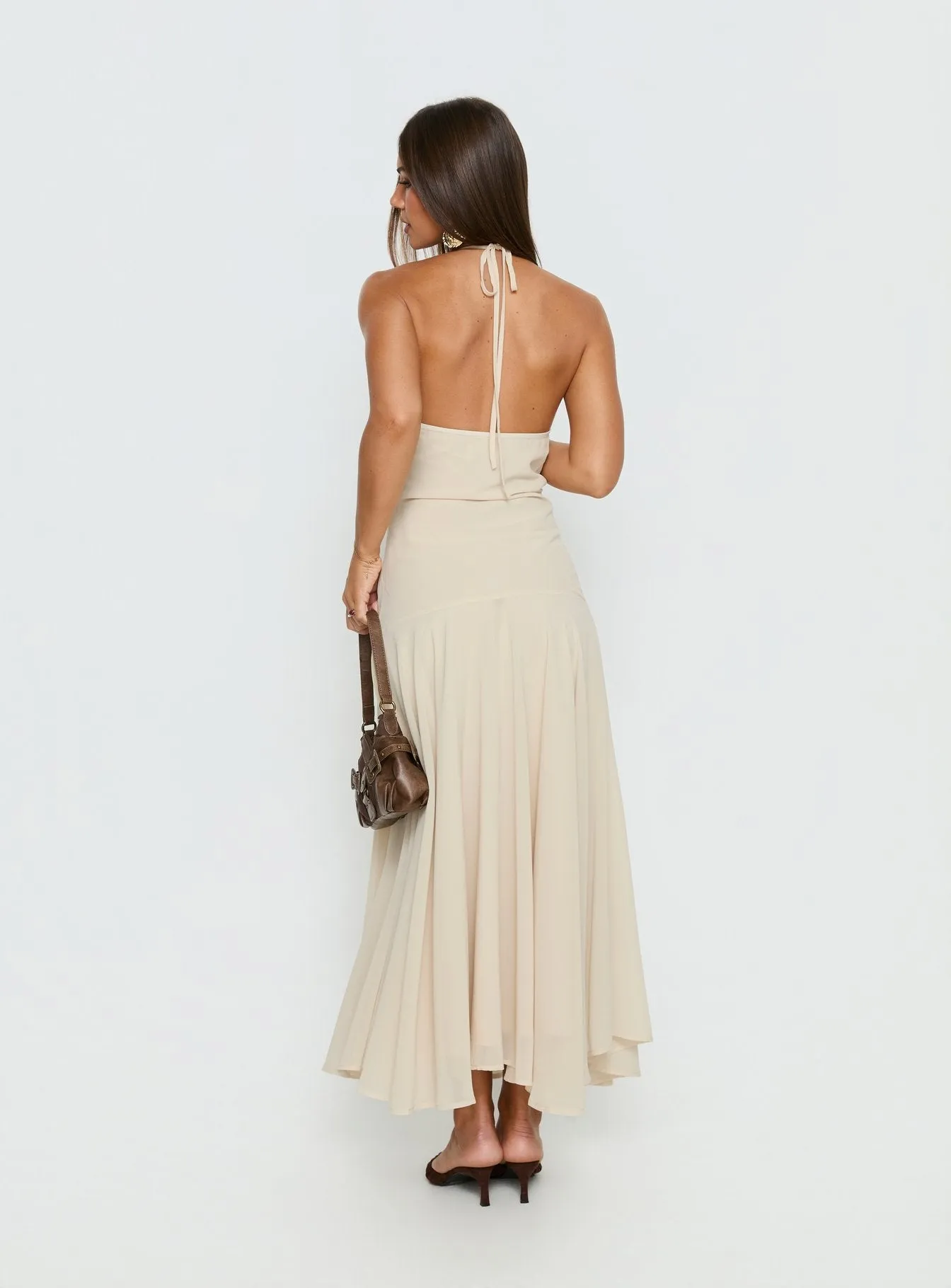 Carlisla Ruched Halter Maxi Dress Yellow sold by Princess Polly product image thumbnail 5