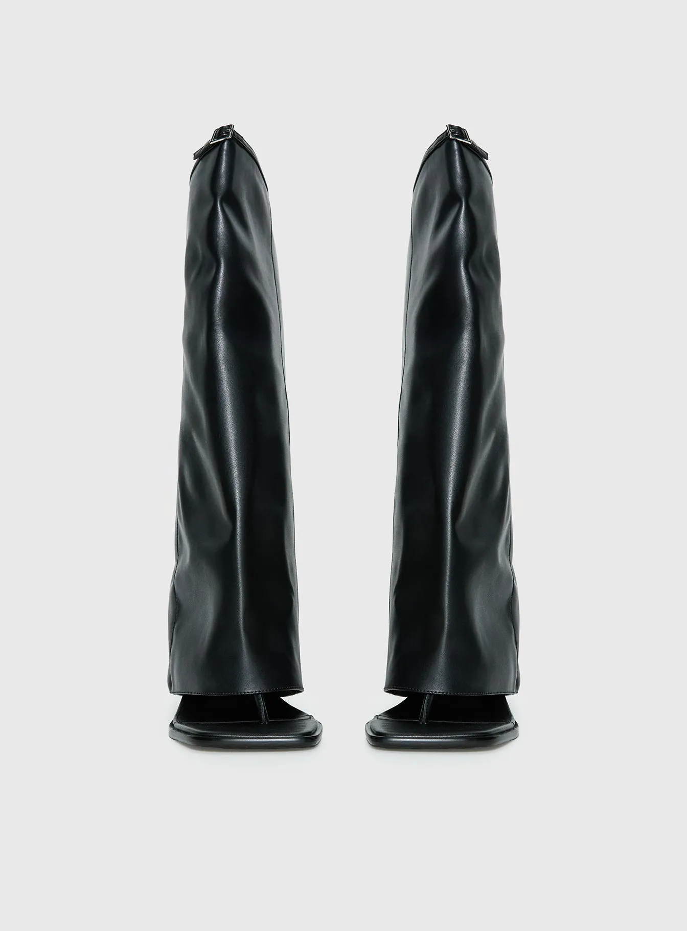 Burning Daylight Open Toe Knee High Boots Black sold by Princess Polly product image thumbnail 3