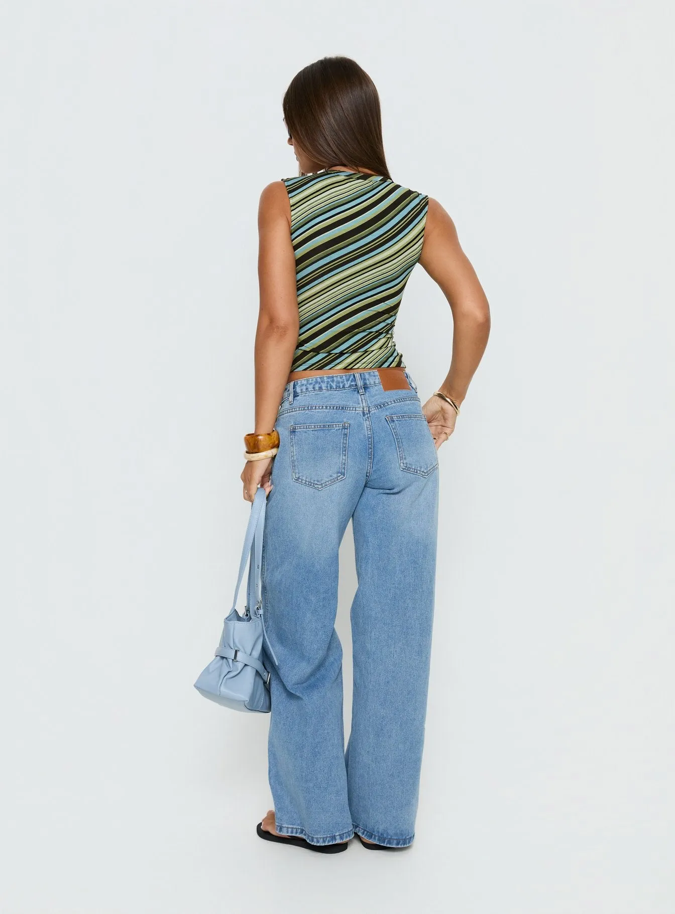 Ramos Low Rise Denim Jeans Bright Blue Wash sold by Princess Polly product image thumbnail 5