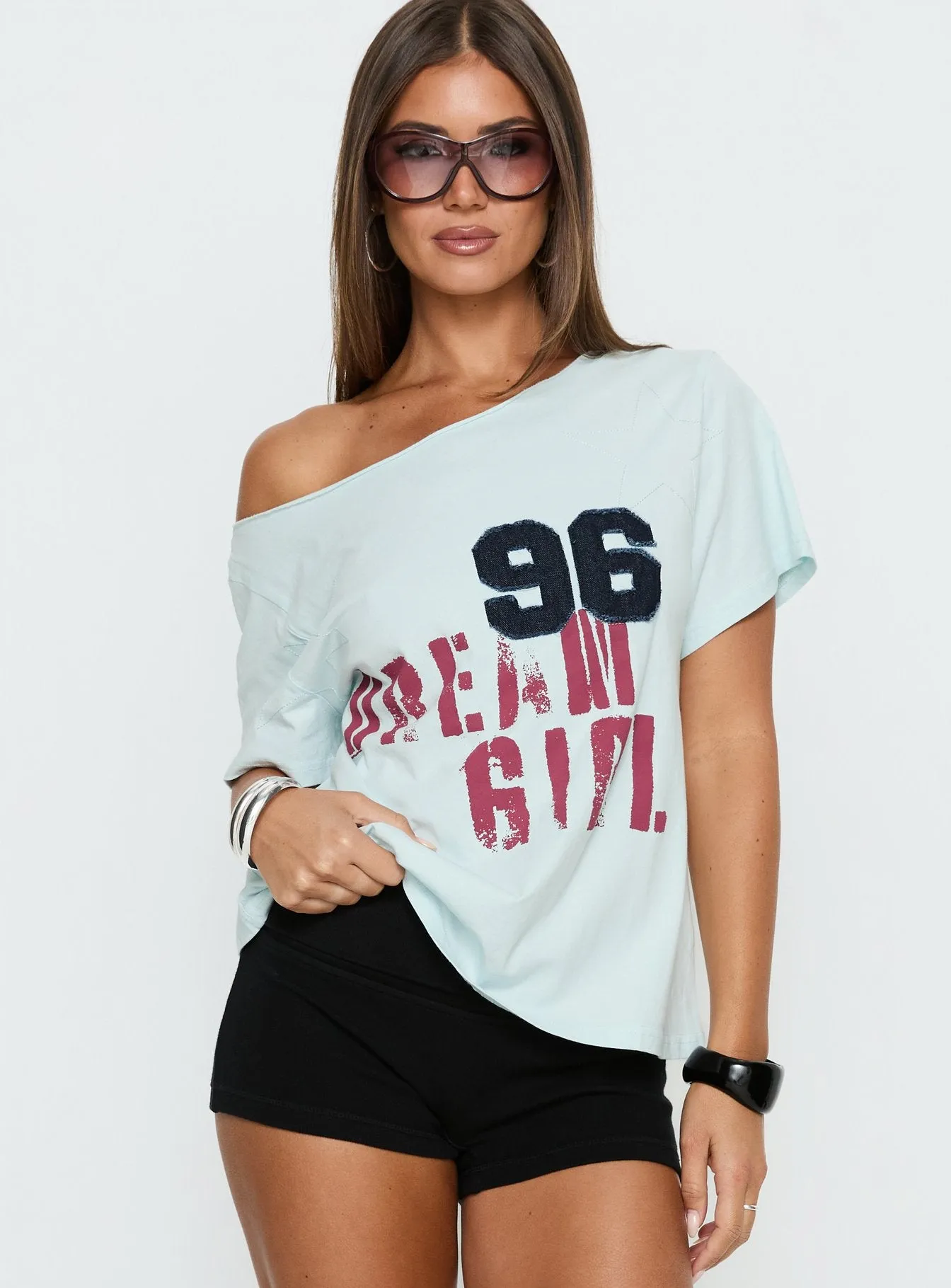 Dream Girl 96 Oversized Graphic Tee Blue sold by Princess Polly product image thumbnail 2