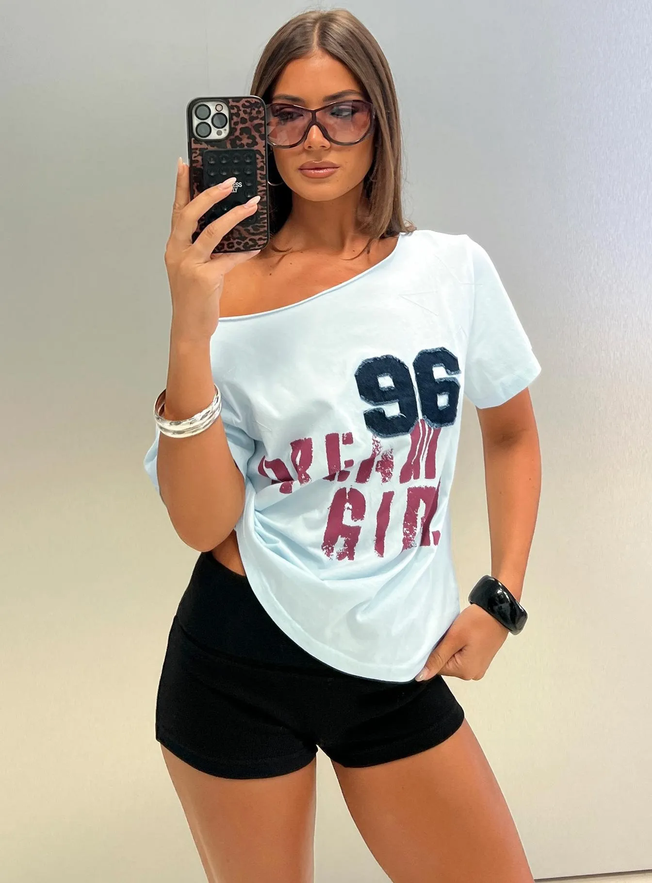 Dream Girl 96 Oversized Graphic Tee Blue sold by Princess Polly