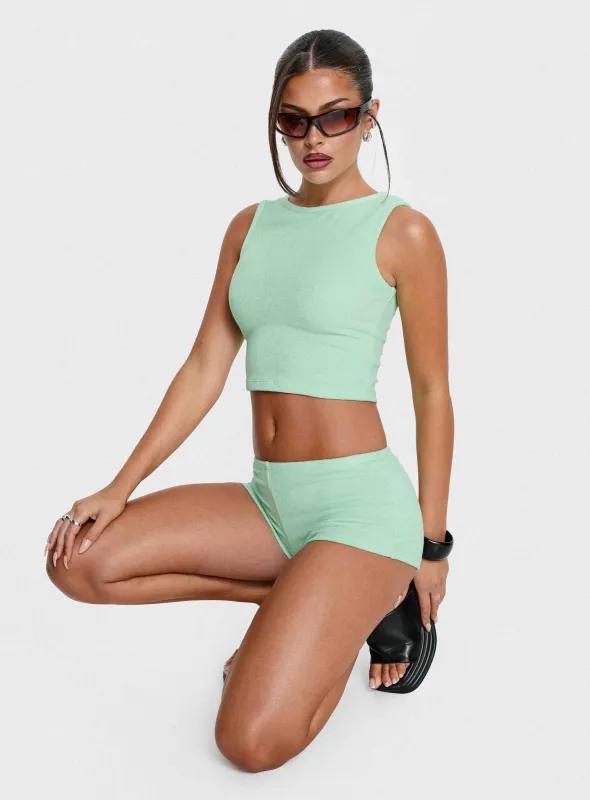 Henree Terry Set Mint Green made by Princess Polly