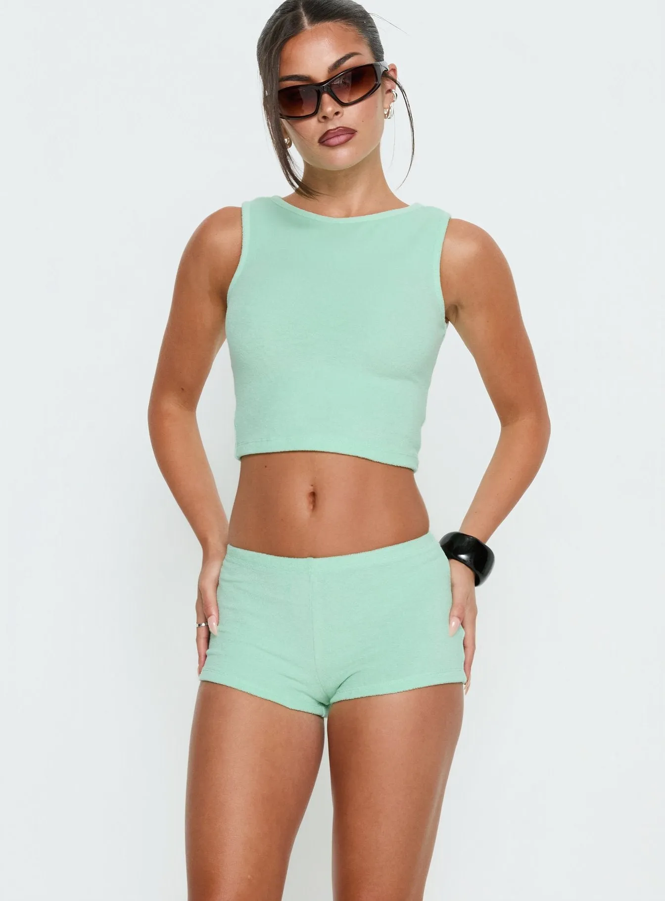 Henree Terry Set Mint Green sold by Princess Polly product image thumbnail 2