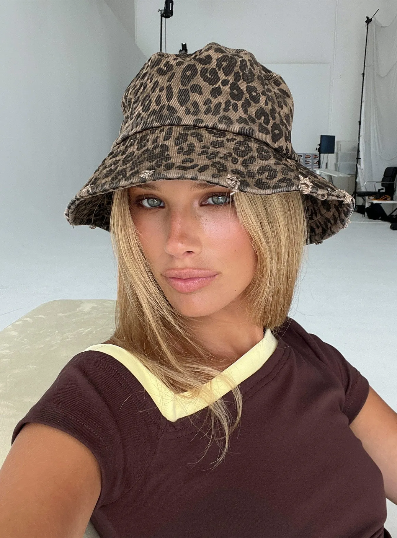 Starlina Bucket Hat Leopard sold by Princess Polly