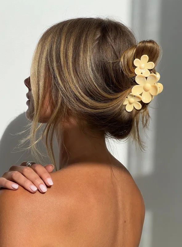 Devinn Floral Claw Clip Yellow made by Princess Polly