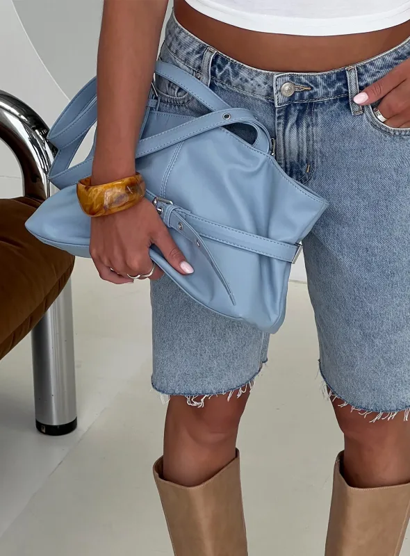 Sabyna Buckle Shoulder Bag Blue made by Princess Polly