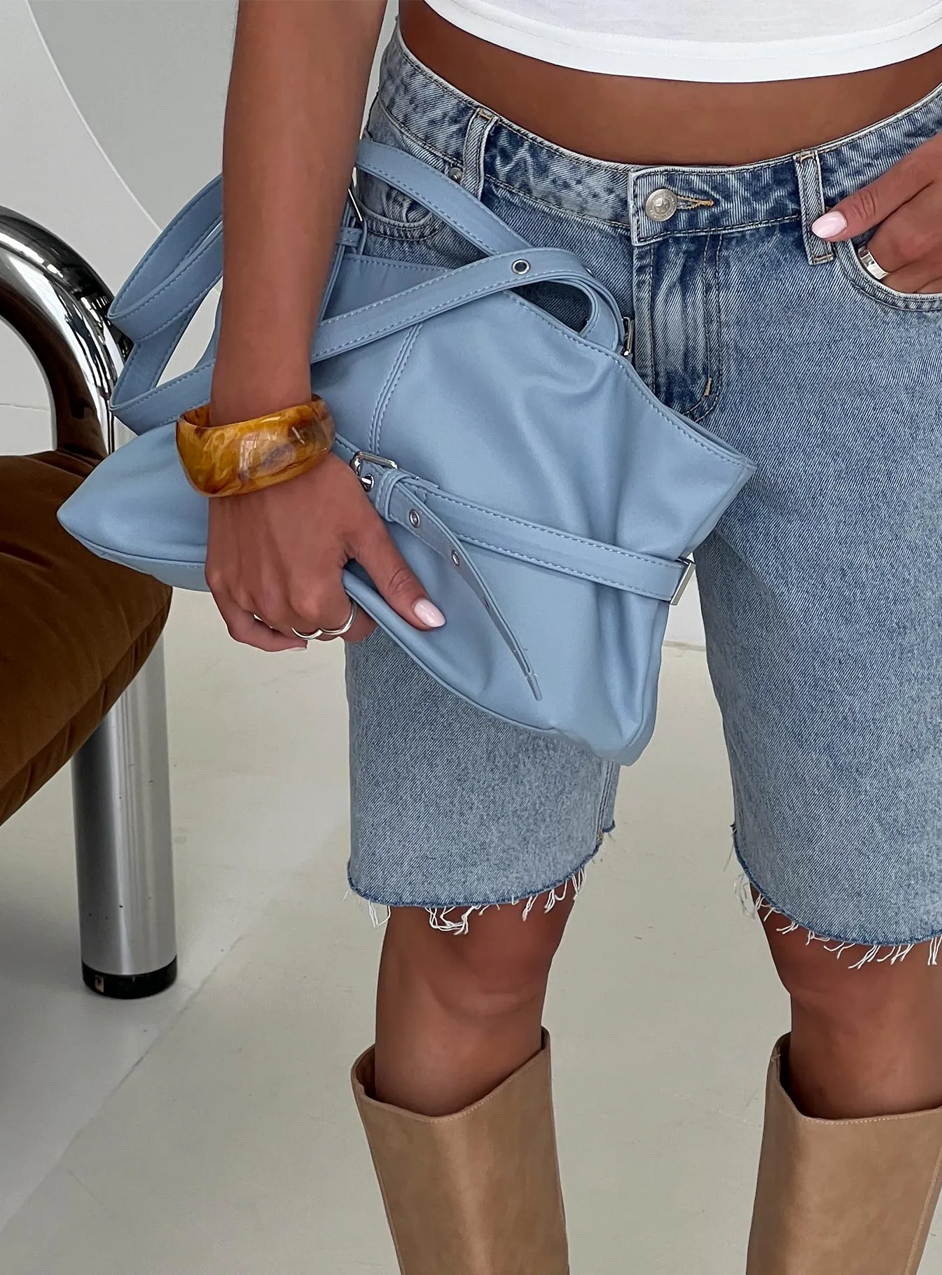 Sabyna Buckle Shoulder Bag Blue sold by Princess Polly