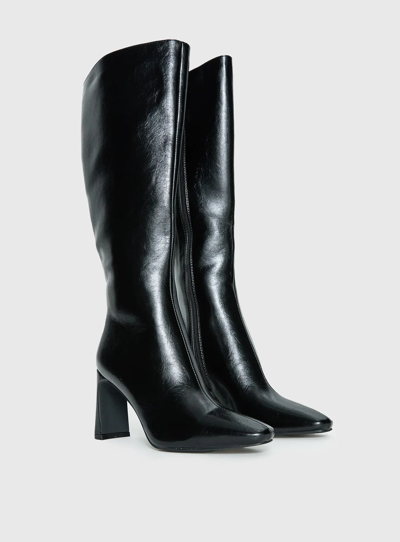 Sawyer Knee High Boots Black Crinkle sold by Princess Polly product image thumbnail 2
