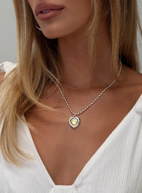 Wishes Granted Dainty Pendant Necklace Silver / Yellow made by Princess Polly