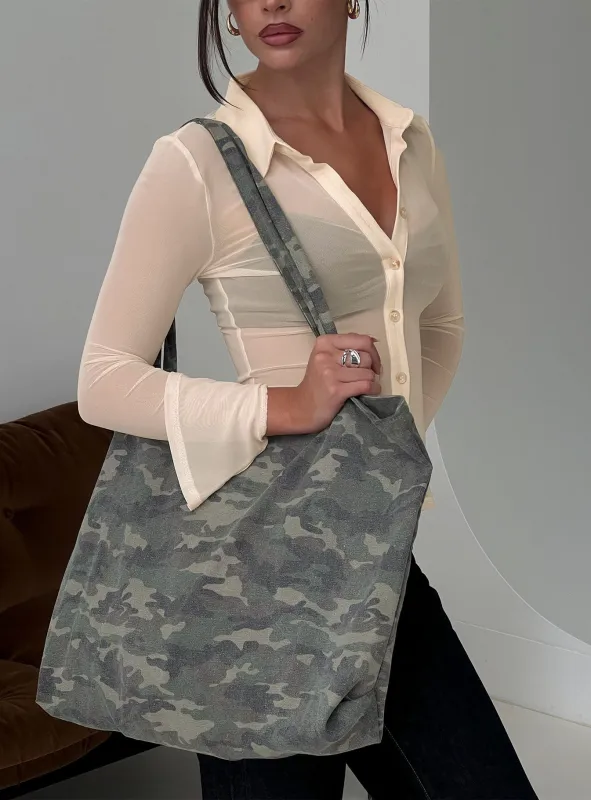 Smolder Tote Bag Camo made by Princess Polly