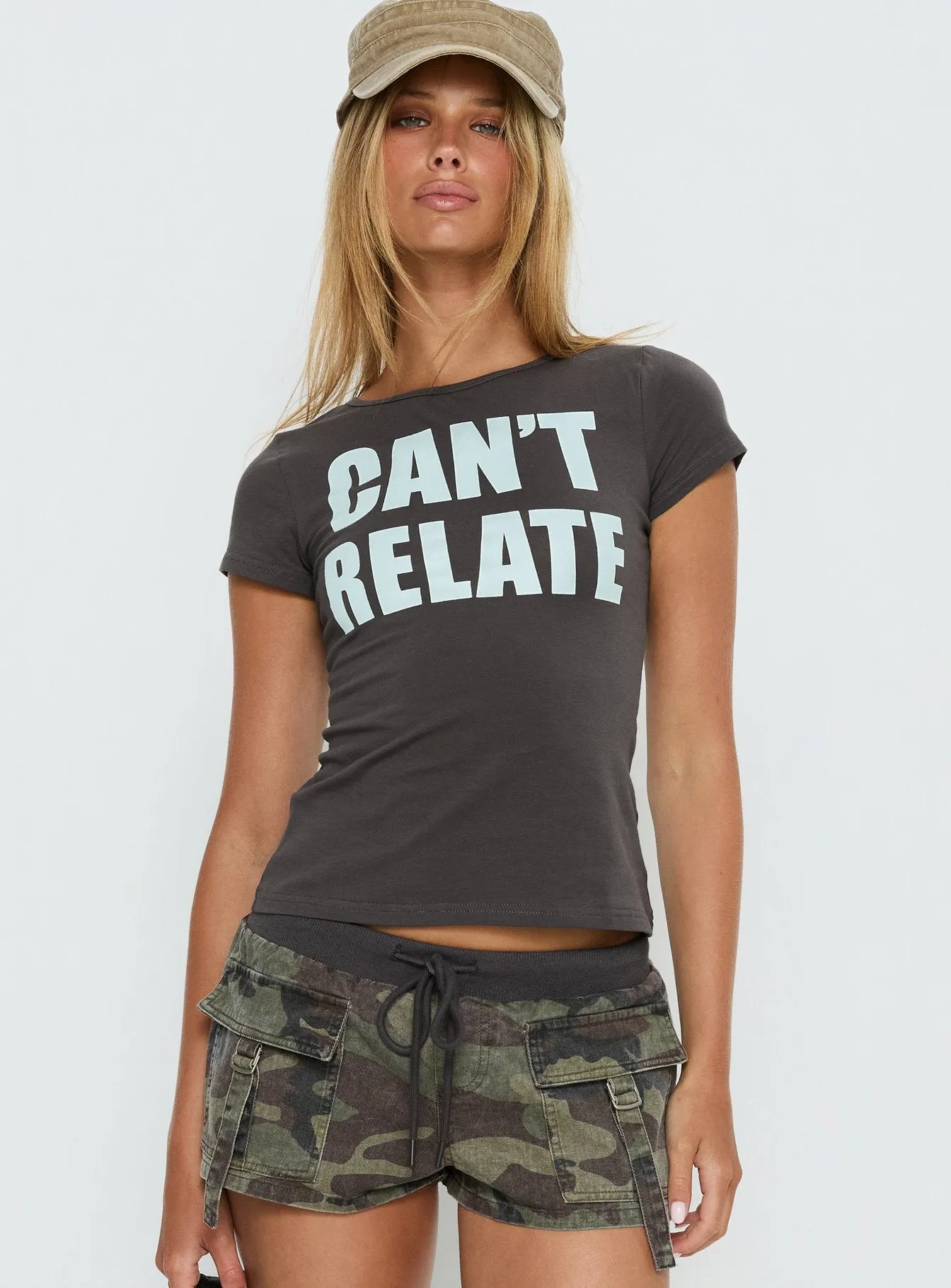 Can't Relate Graphic Top Grey / Blue sold by Princess Polly product image thumbnail 2