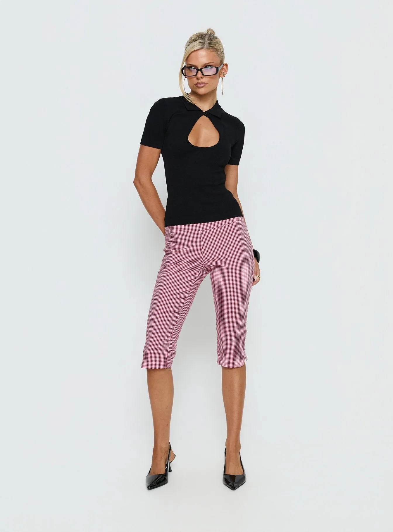 Rossie Capri Pants Red Gingham sold by Princess Polly product image thumbnail 2