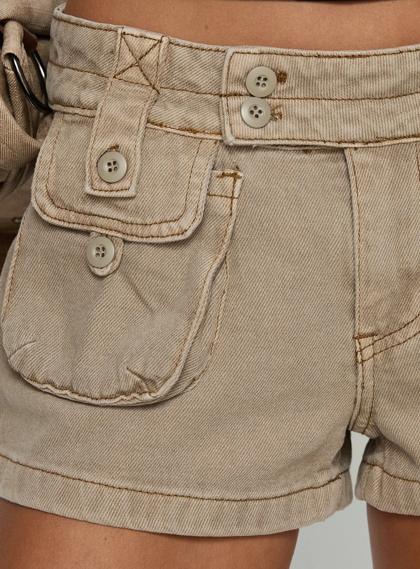 Headphones On Micro Cargo Short Washed Brown sold by Princess Polly product image thumbnail 5