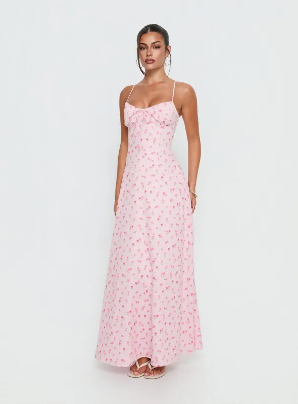 Members Only Maxi Dress Soft Pink Floral made by Princess Polly