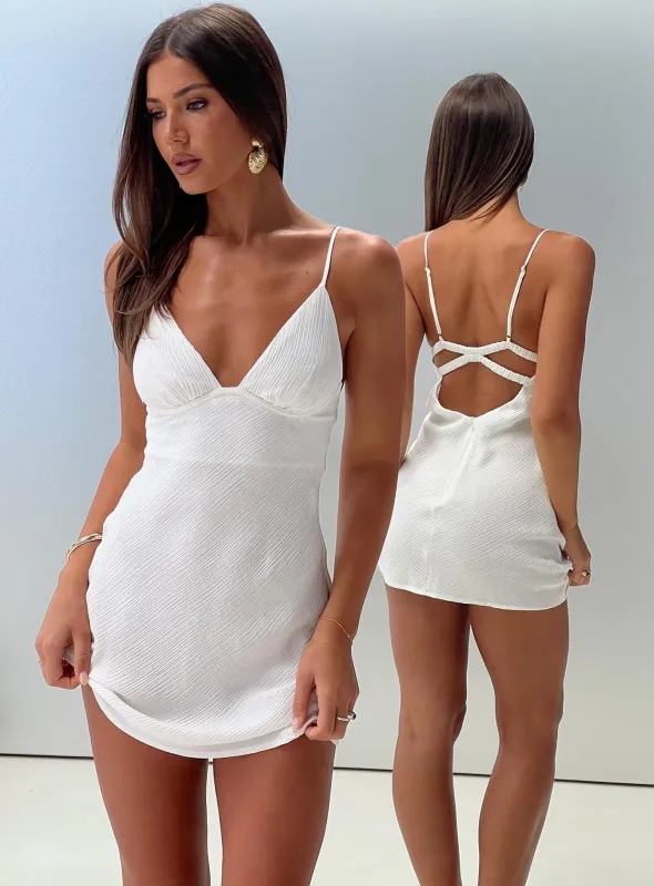 Makaia Balconette Mini Dress White made by Princess Polly