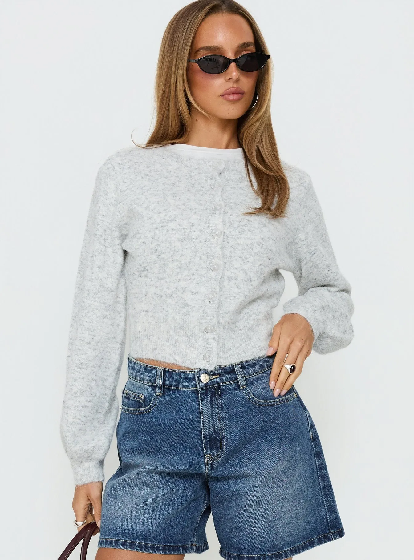 Dawsen Button Down Cardigan Grey sold by Princess Polly product image thumbnail 2