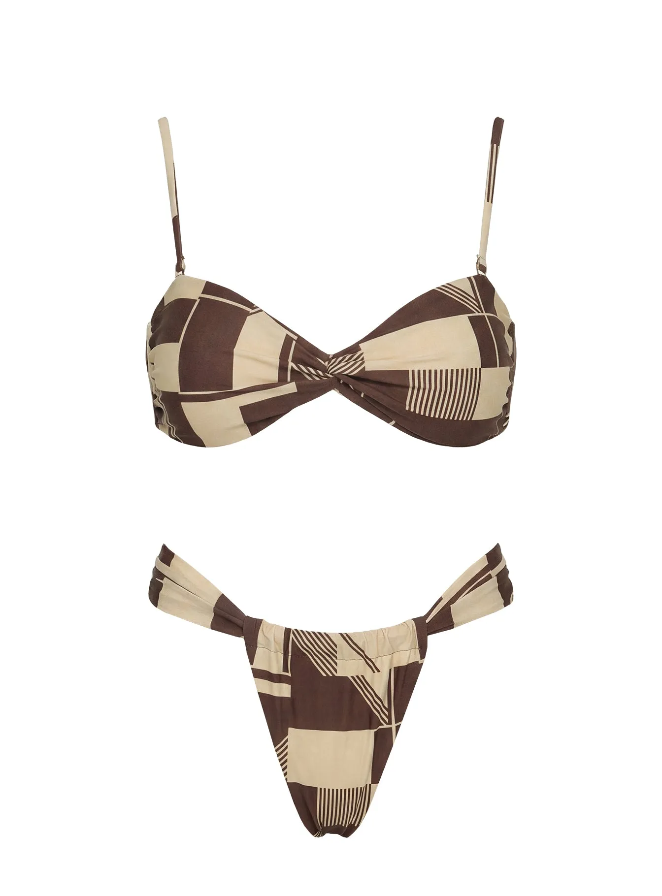 Summer Season Ruched Side Bikini Bottoms Yellow Geo sold by Princess Polly product image thumbnail 4