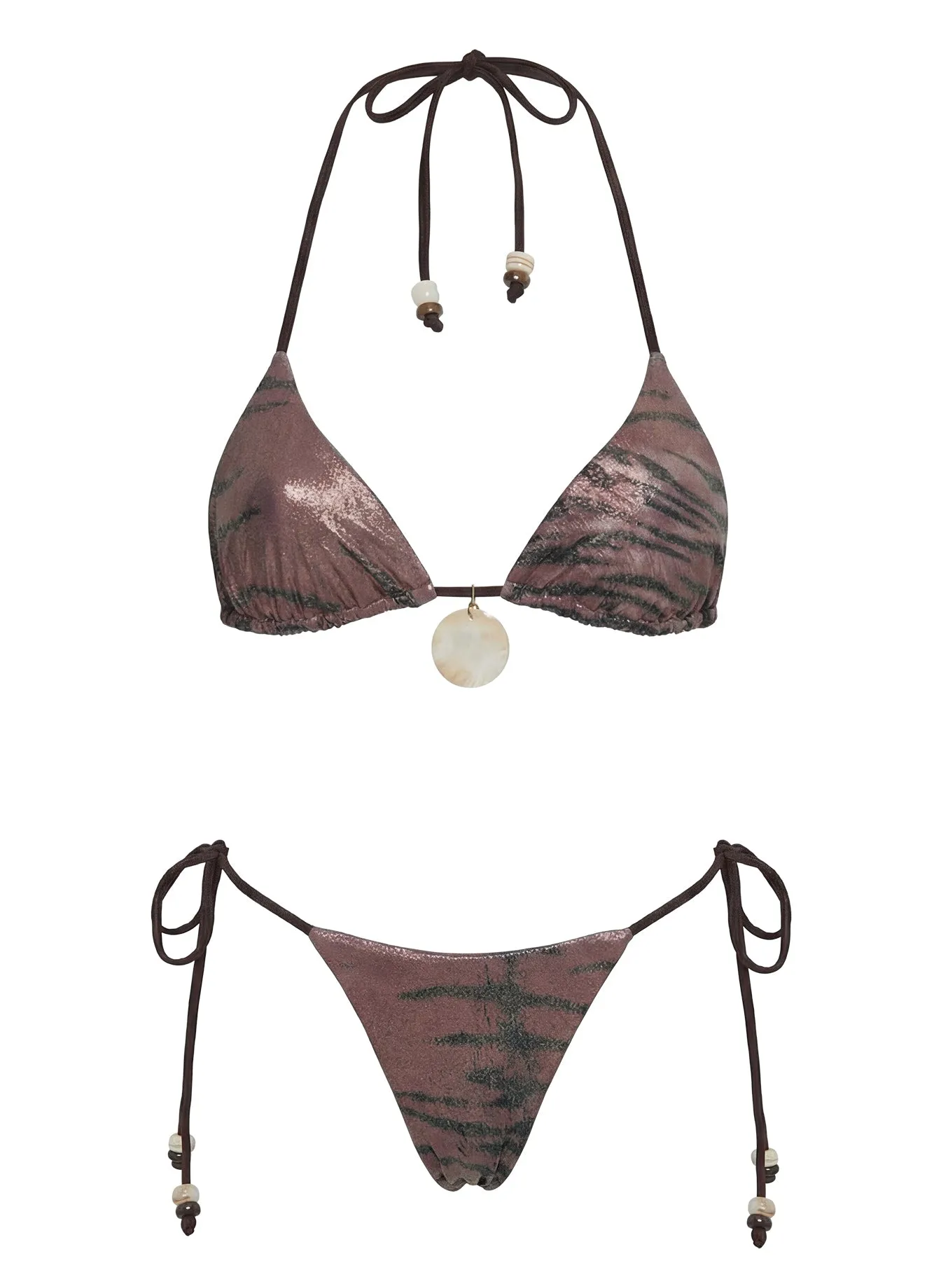Delora Triangle Shell Bikini Top Tiger sold by Princess Polly product image thumbnail 5