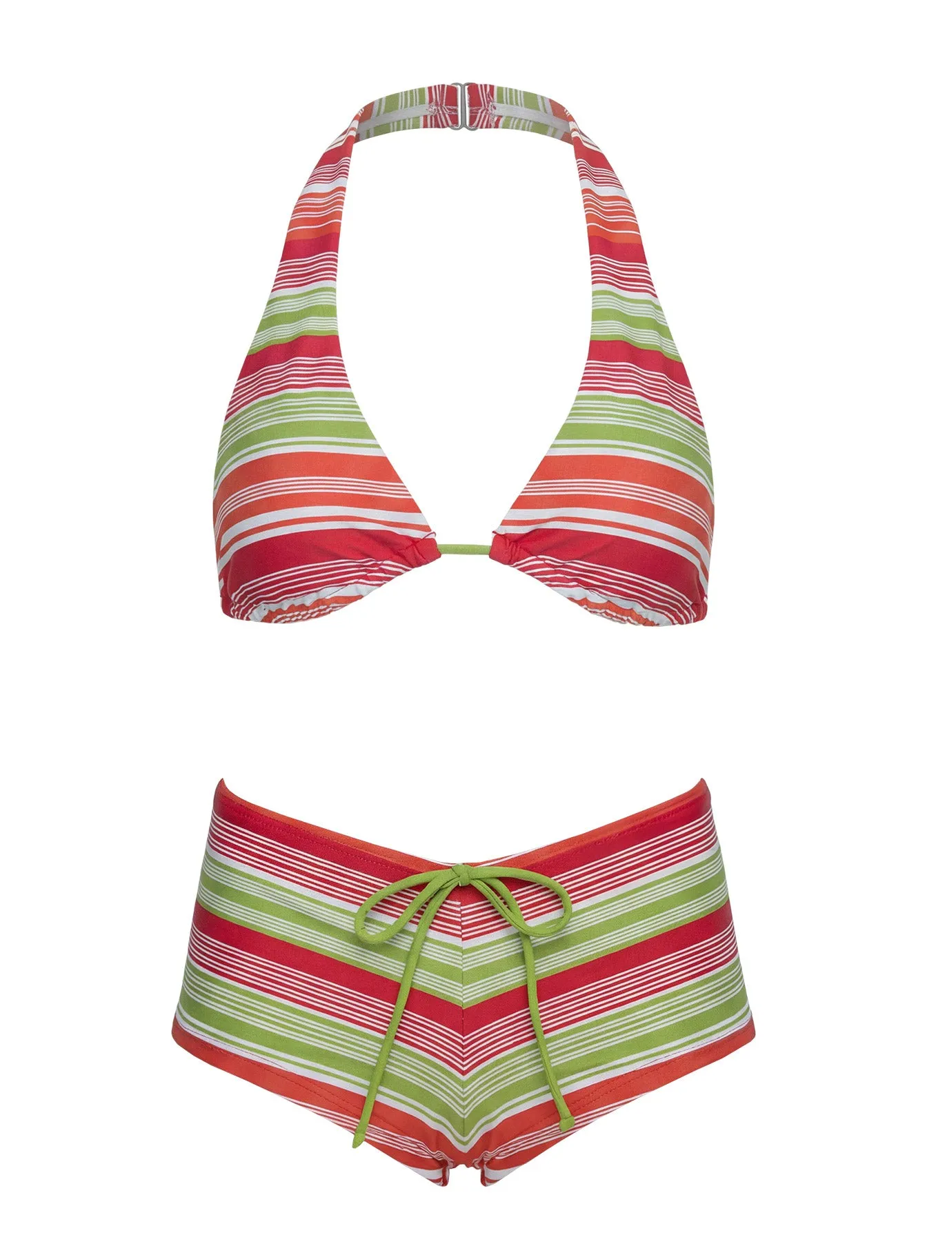 Lynea Halter Bikini Top Red / Green Stripe sold by Princess Polly product image thumbnail 5