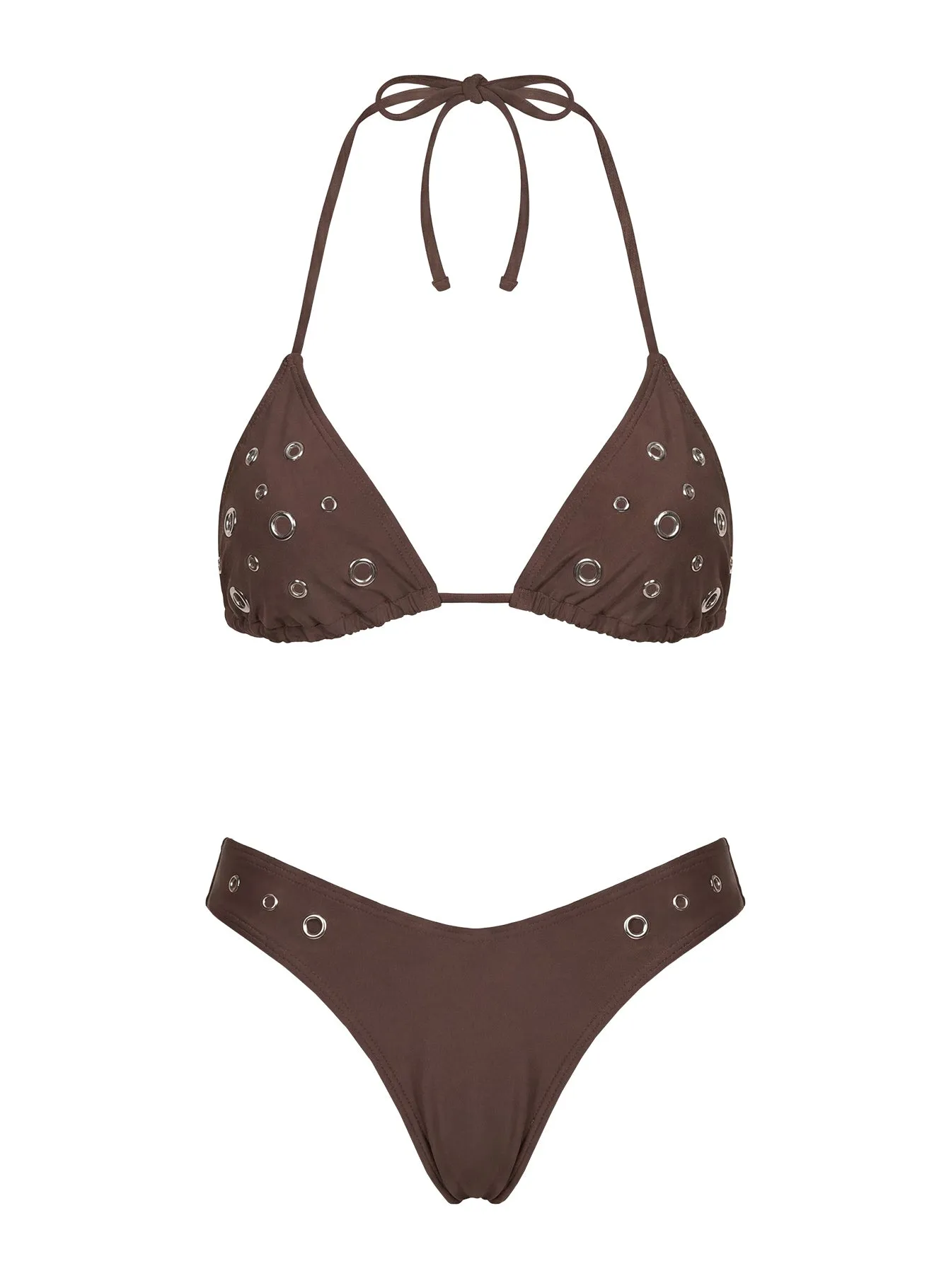 Beach Babe Eyelet Detail Bikini Top Brown sold by Princess Polly product image thumbnail 5