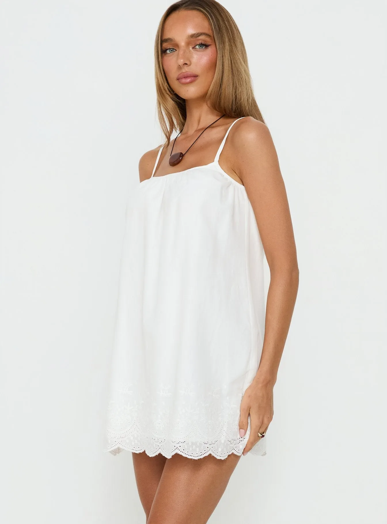 Louanna Embroidered Mini Dress White sold by Princess Polly product image thumbnail 4