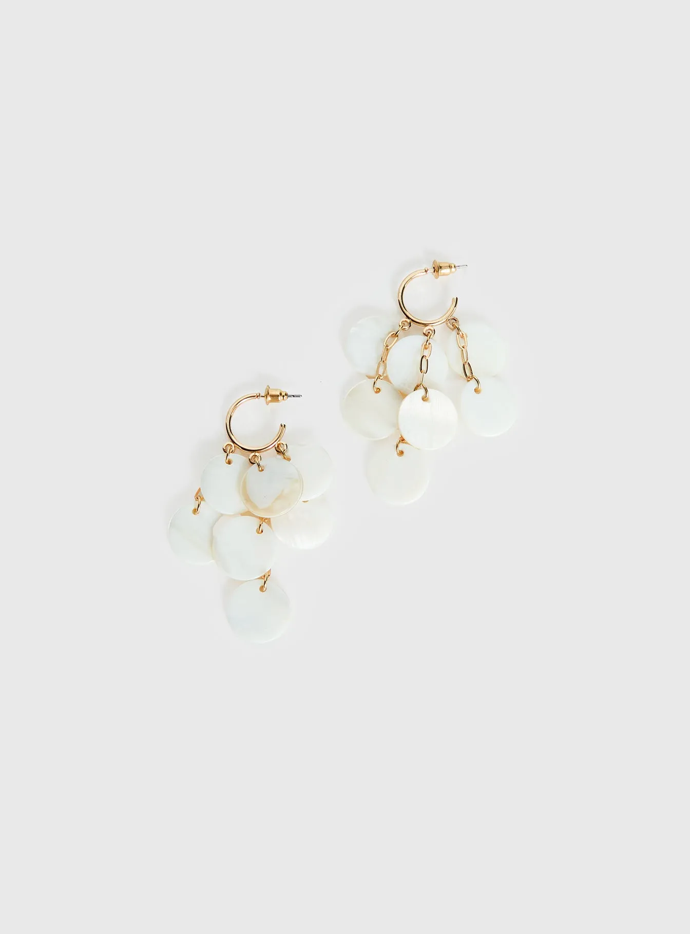 Elizabette Shell Earrings White sold by Princess Polly product image thumbnail 3