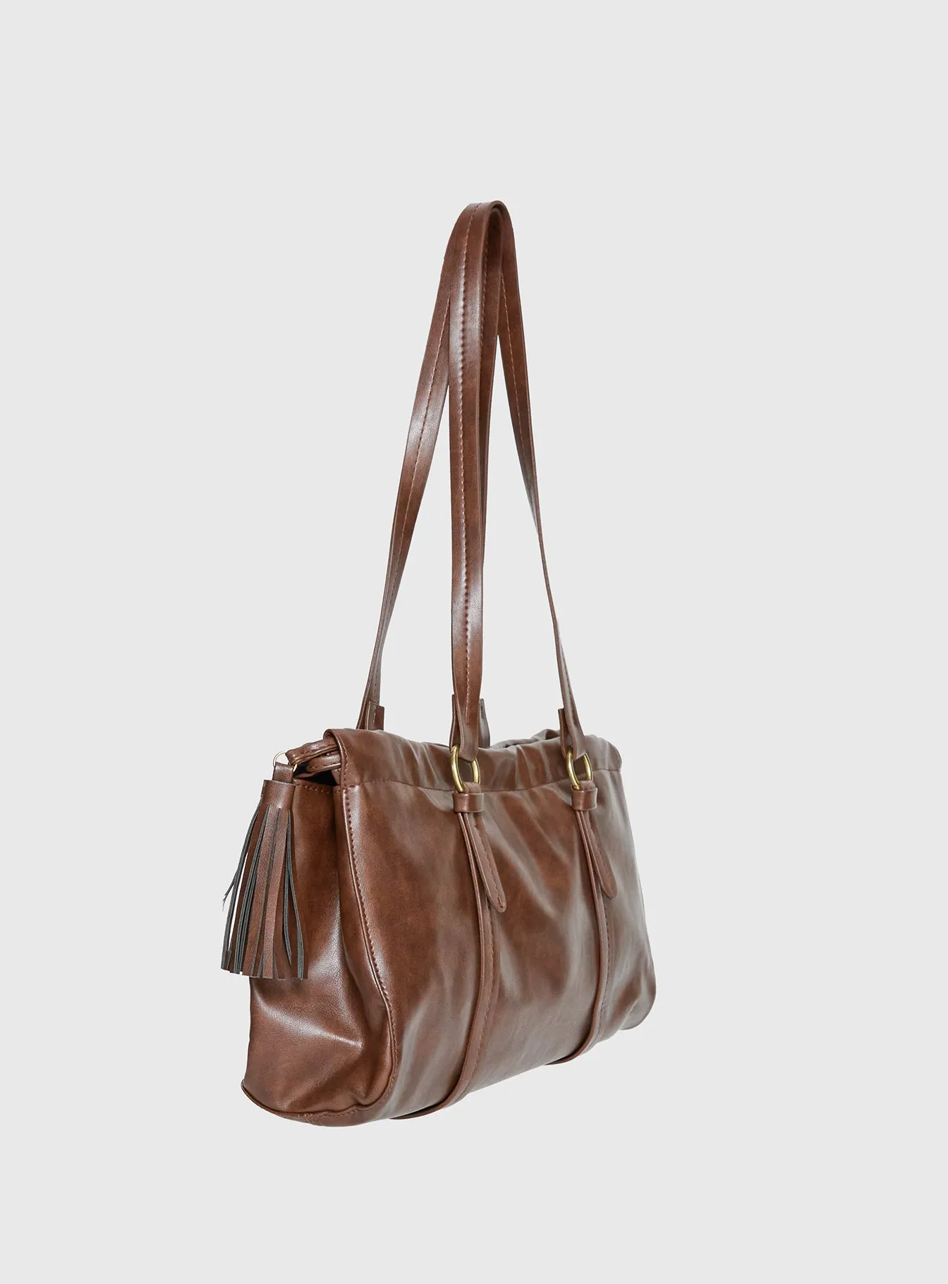 Veneza Ruched Shoulder Bag Brown sold by Princess Polly product image thumbnail 3
