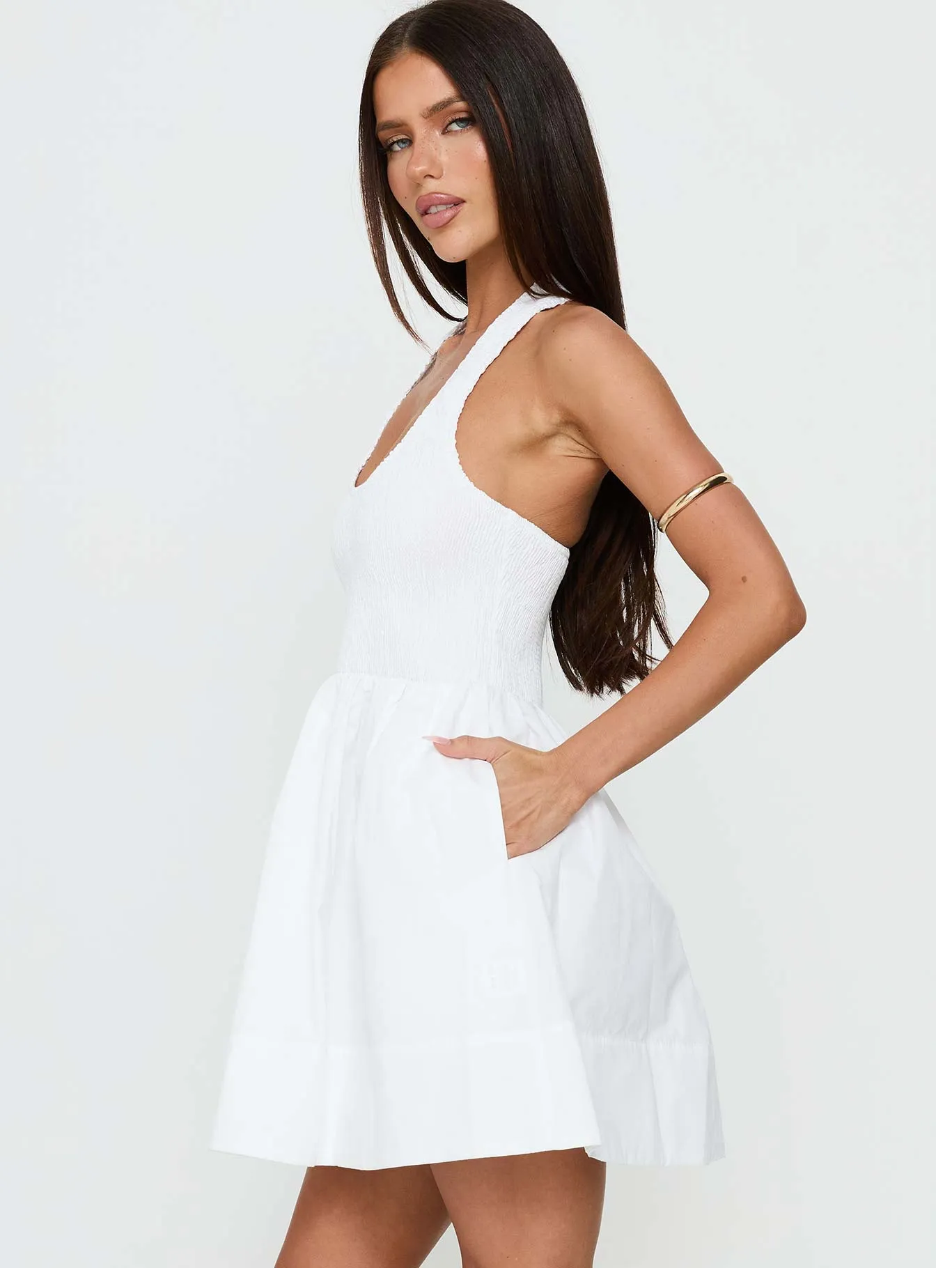 These Words Halter Mini Dress White sold by Princess Polly product image thumbnail 4