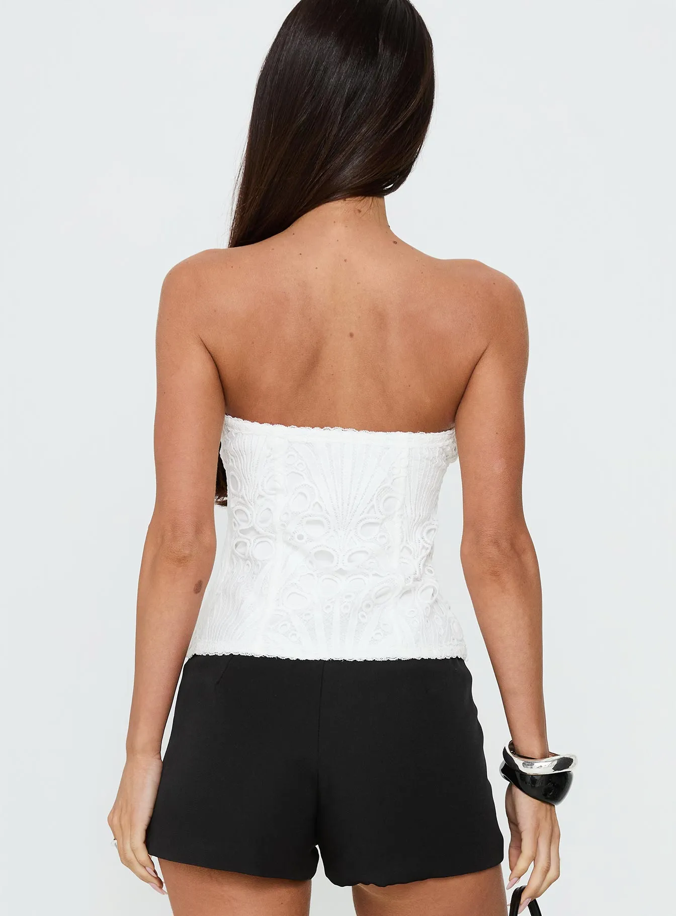 Day Glow Textured Strapless Top White sold by Princess Polly product image thumbnail 5