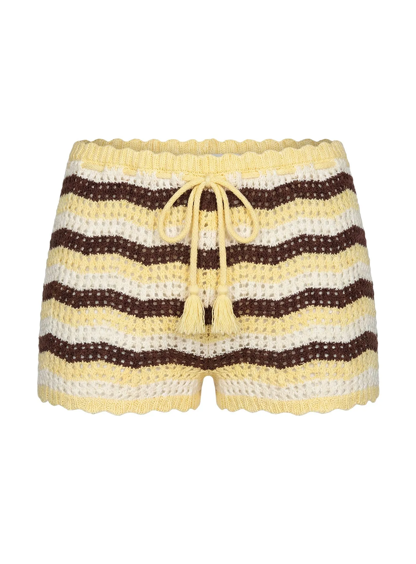 Summer Agenda Micro Swim Shorts Butter / Chocolate sold by Princess Polly product image thumbnail 5