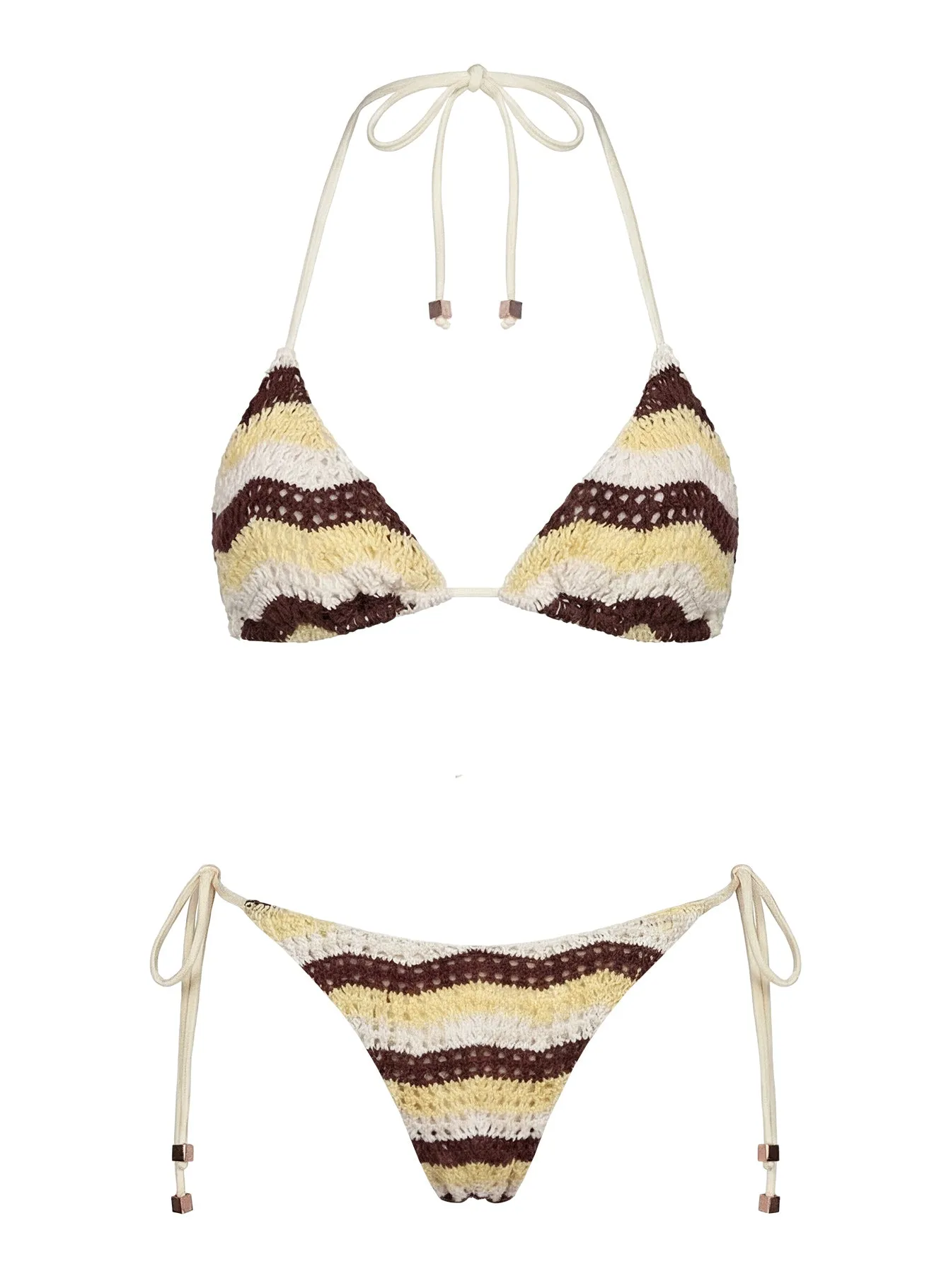Passiona Triangle Bikini Top Yellow / Chocolate sold by Princess Polly product image thumbnail 5