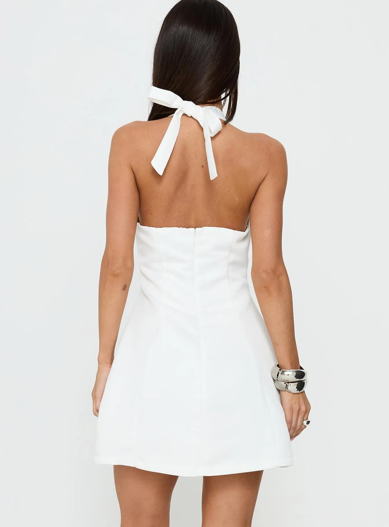 Deana Halter Mini Dress White sold by Princess Polly product image thumbnail 5
