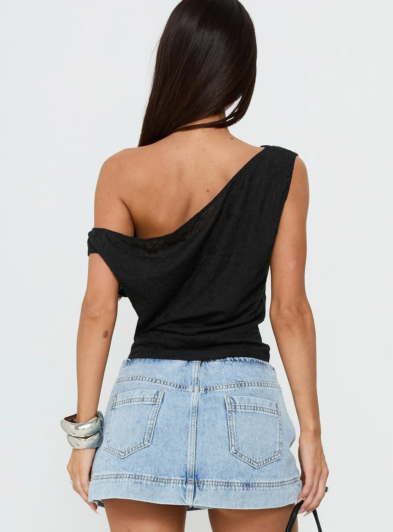 Orvielle Lace Off Shoulder Top Black sold by Princess Polly product image thumbnail 5