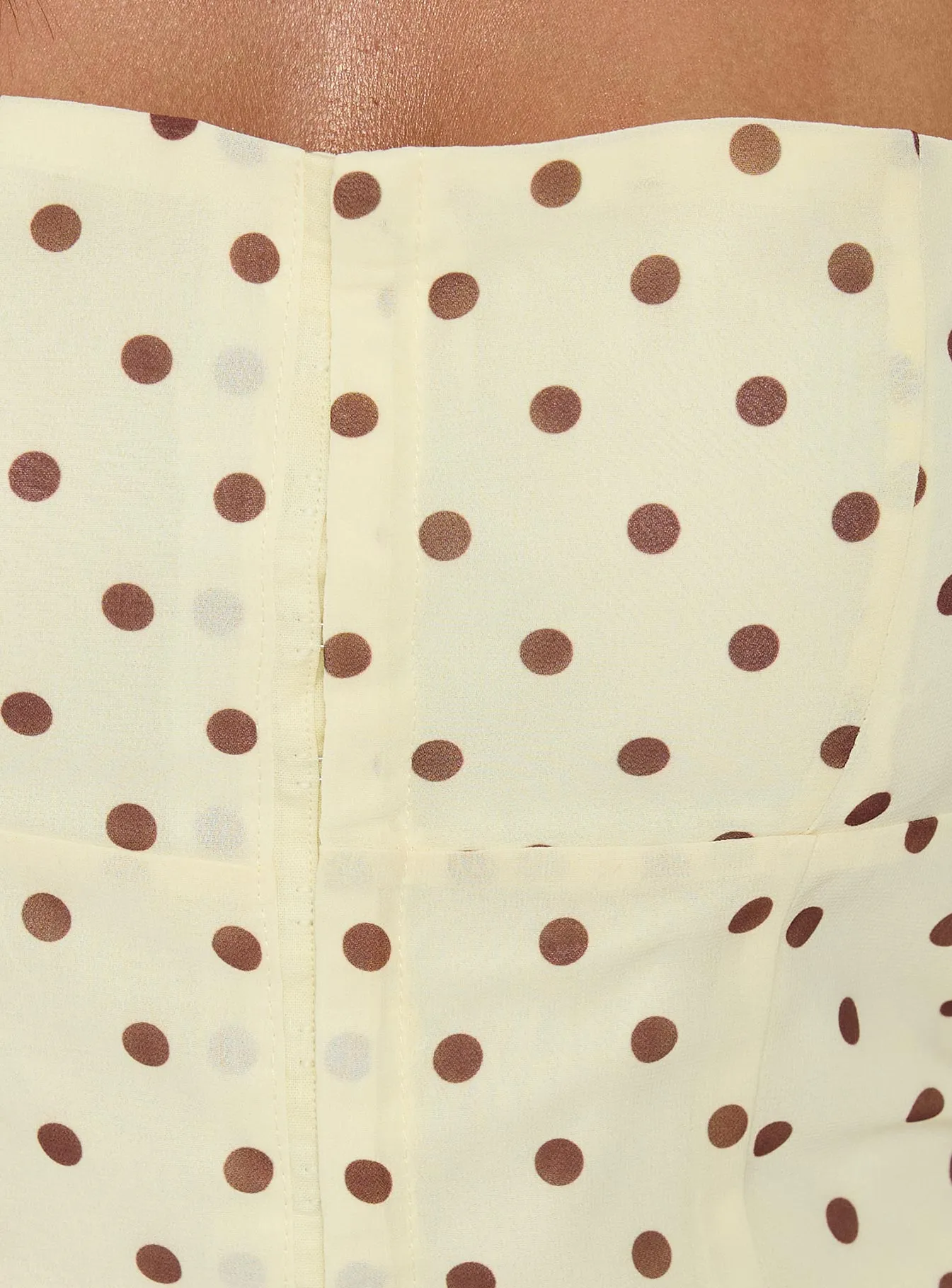 Bon Bon Tie Neck Top Yellow / Brown Polka sold by Princess Polly product image thumbnail 5