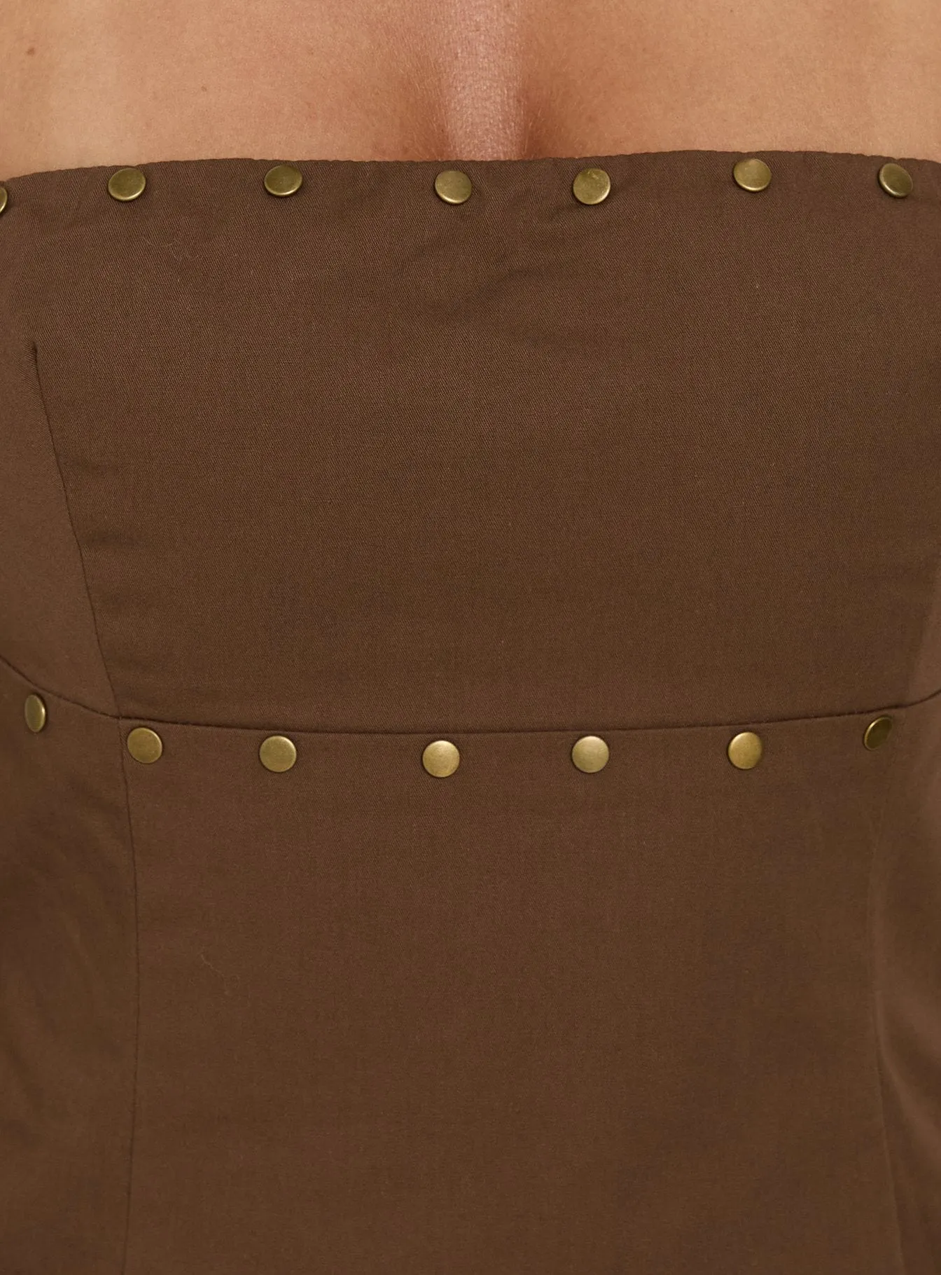 Starr Studded Strapless Top Brown sold by Princess Polly product image thumbnail 5