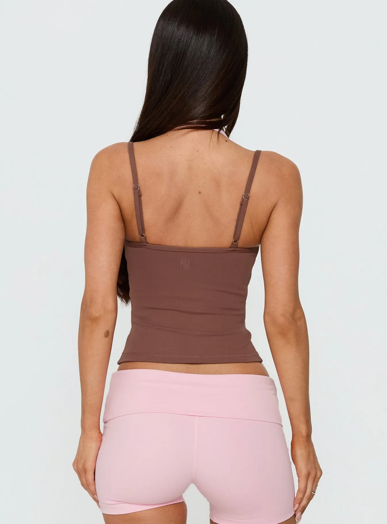 Ascend Layered Halter Tank Top Brown / Pink sold by Princess Polly product image thumbnail 5