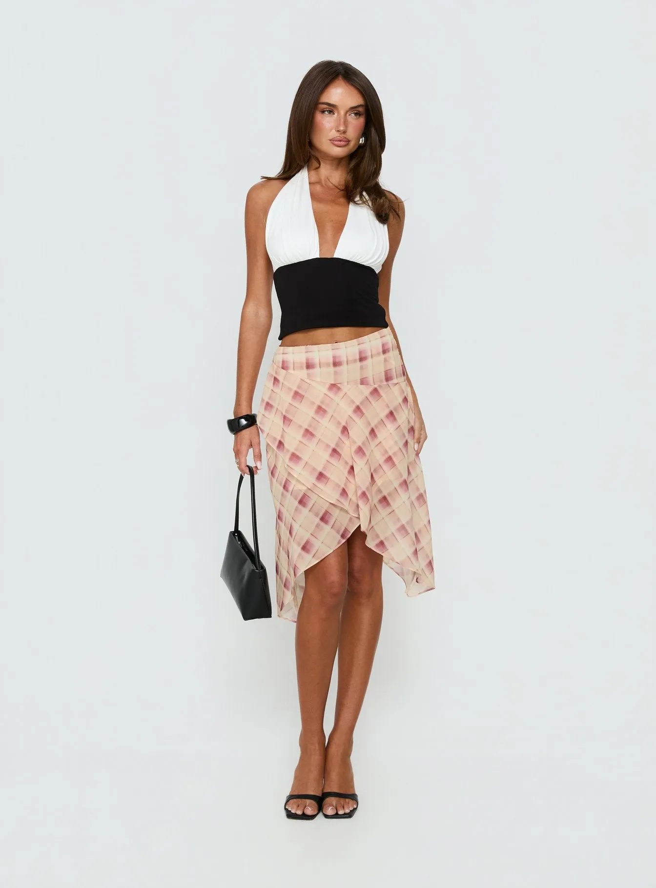 Natana Asymmetrical Midi Skirt Multi Check sold by Princess Polly product image thumbnail 3