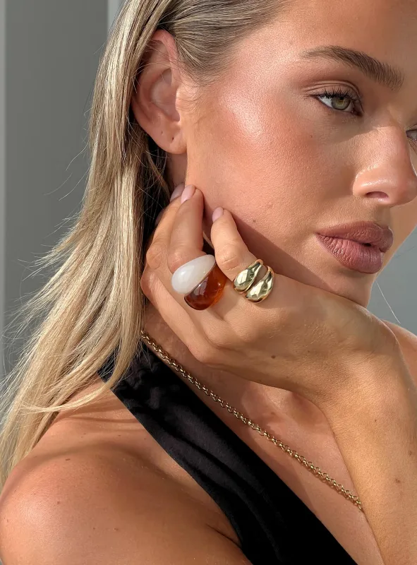 Stay The Same Resin Ring Pack Multi made by Princess Polly