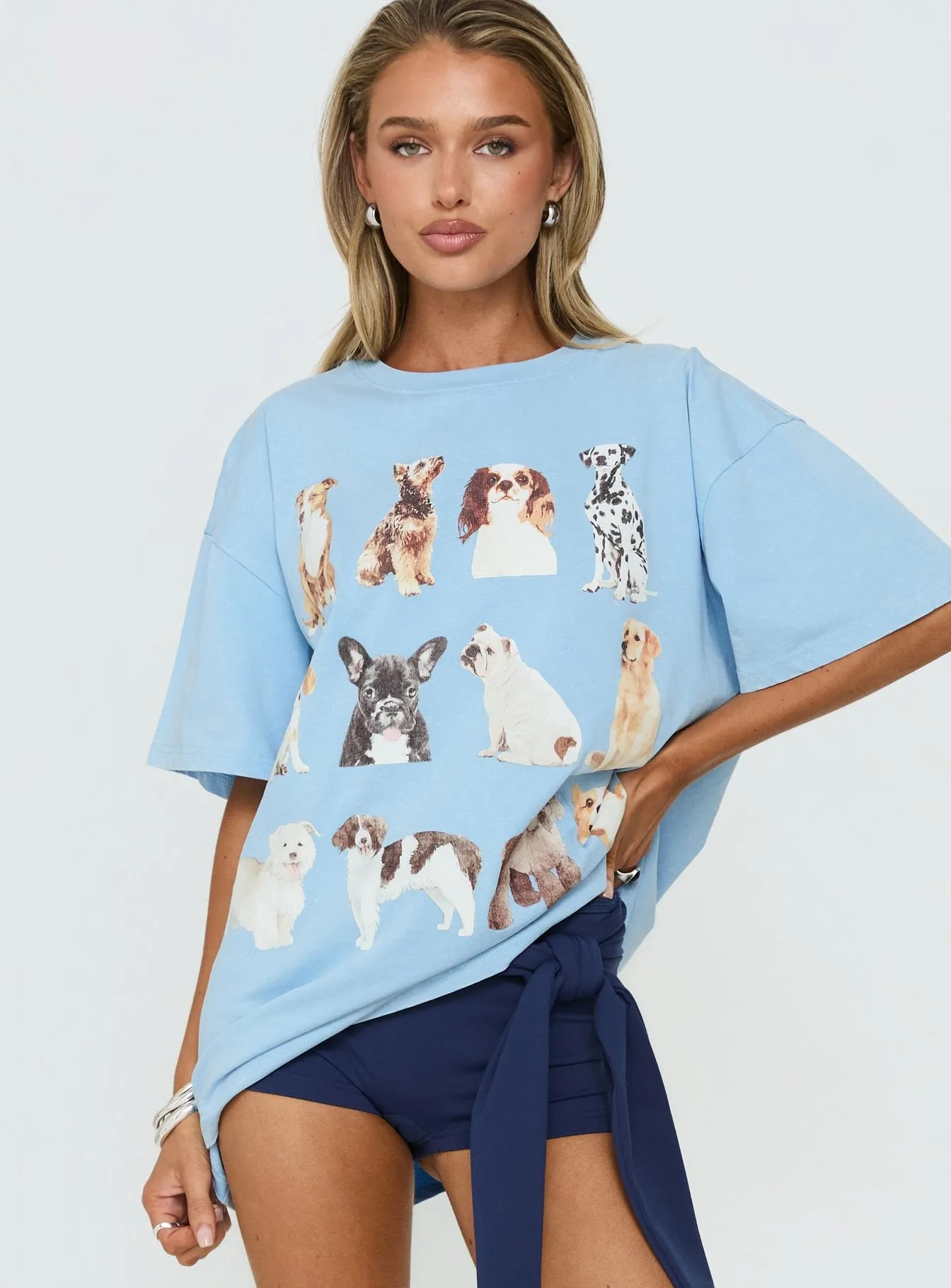 Dog Person Oversized Graphic Tee Washed Blue sold by Princess Polly product image thumbnail 2