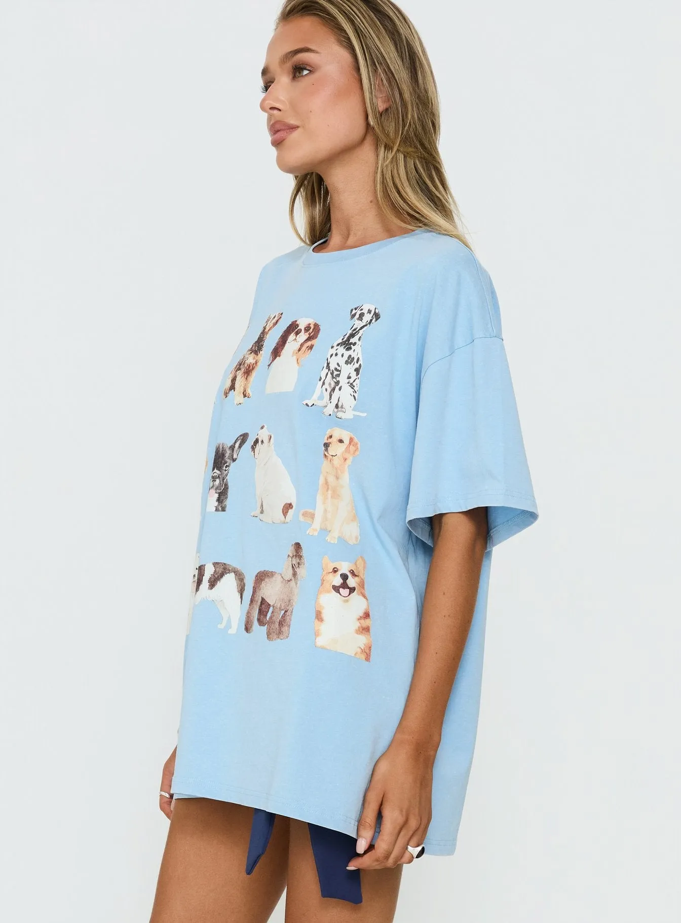Dog Person Oversized Graphic Tee Washed Blue sold by Princess Polly product image thumbnail 4