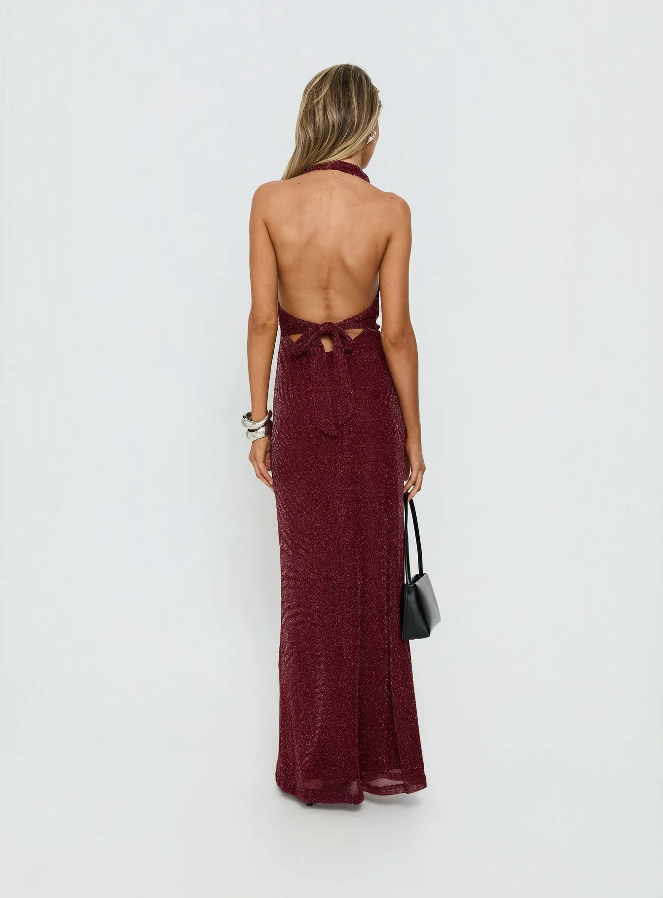 Wild Bunch Cowl Neck Backless Maxi Dress Burgundy sold by Princess Polly product image thumbnail 4