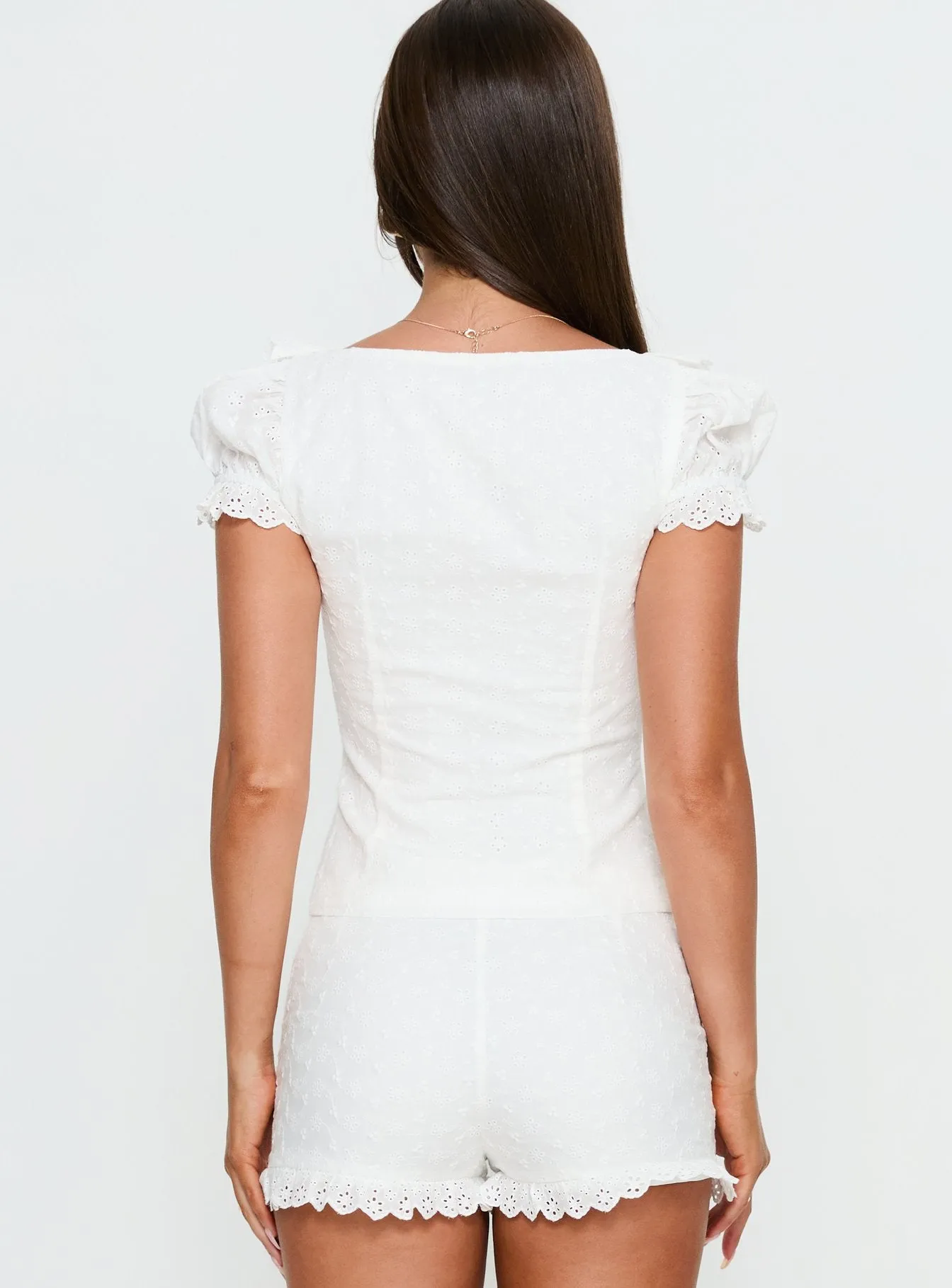 Caily Frill Short Sleeve Top White sold by Princess Polly product image thumbnail 5