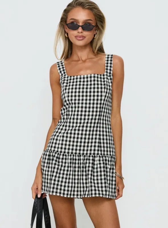 Orivelle Tie Back Playsuit Black / White made by Princess Polly