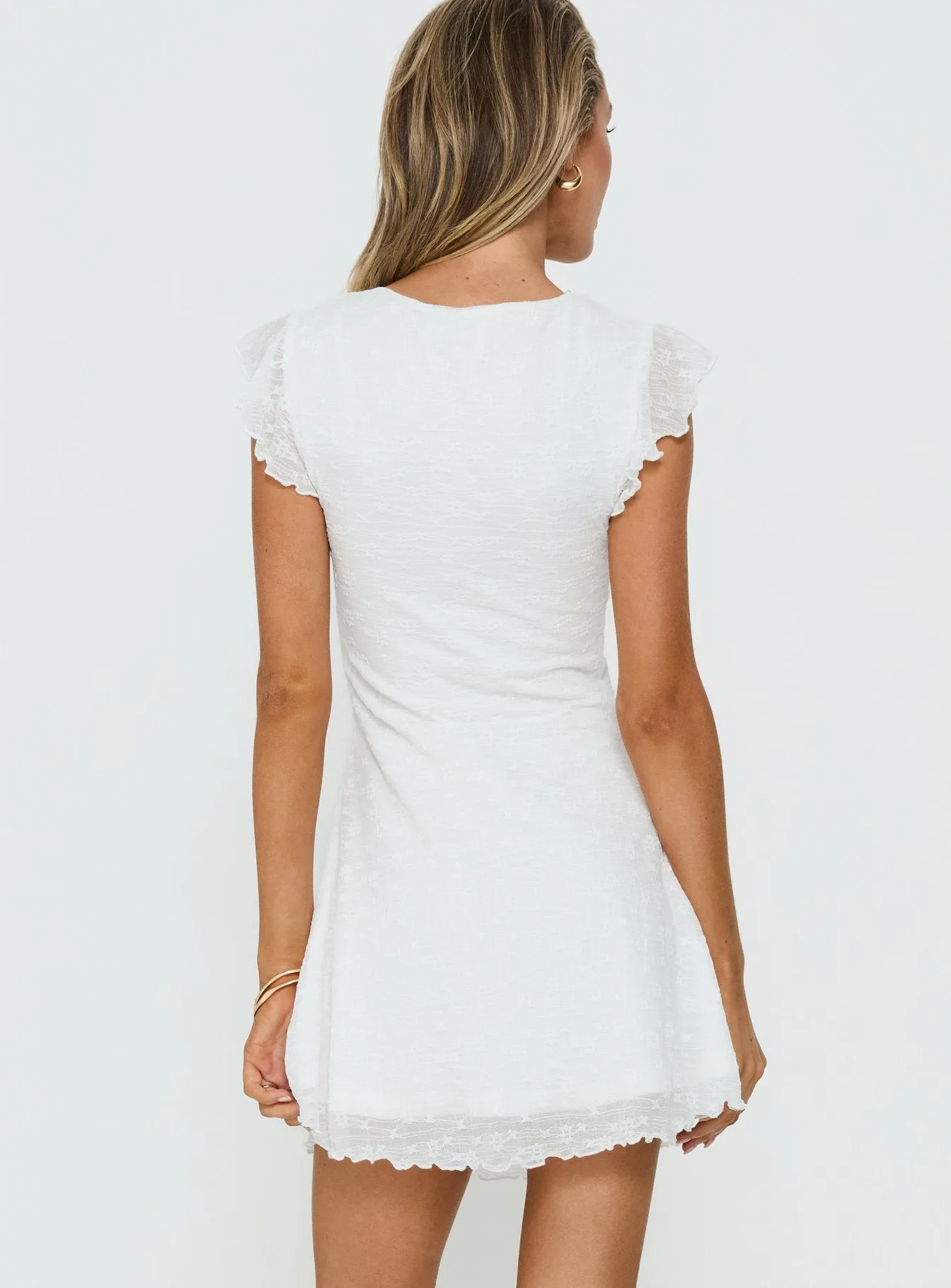 Auroraah Frill Mini Dress White sold by Princess Polly product image thumbnail 5