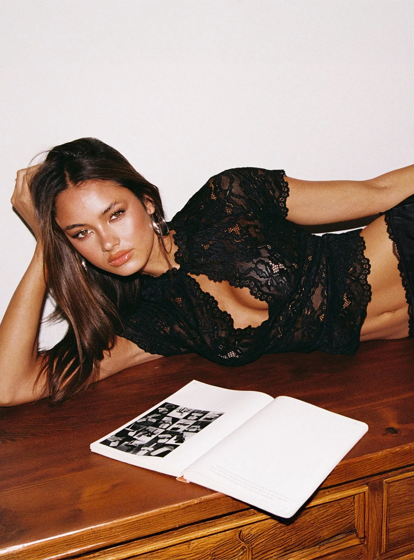 Quinbie Lace Short Sleeve Top Black sold by Princess Polly